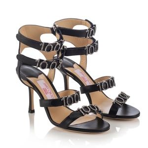 Jimmy Choo x Ashley Williams Crystal Leather Heel  36.5